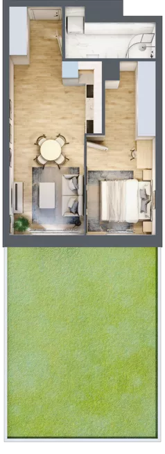 2 pokoje, mieszkanie 38,98 m², piętro 2, oferta nr 2/16, Osiedle Kościuszki - Osiedle Premium, Brzeg, ul. Kościuszki
