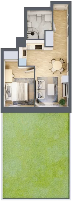 2 pokoje, mieszkanie 35,23 m², piętro 3, oferta nr 1/22, Osiedle Kościuszki - Osiedle Premium, Brzeg, ul. Kościuszki