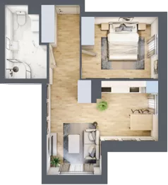2 pokoje, mieszkanie 41,60 m², piętro 3, oferta nr 2/22, Osiedle Kościuszki - Osiedle Premium, Brzeg, ul. Kościuszki