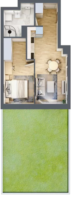 2 pokoje, mieszkanie 38,98 m², piętro 2, oferta nr 2/16, Osiedle Kościuszki - Osiedle Premium, Brzeg, ul. Kościuszki