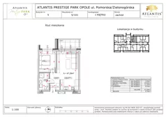 2 pokoje, apartament 47,29 m², piętro 1, oferta nr B5/5/101, Atlantis Prestige Park, Opole, Malinka, ul. Pomorska / Zielonogórska