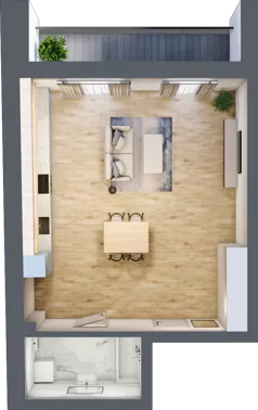 1 pokój, apartament 47,65 m², piętro 1, oferta nr 1_9, New Iron, Łódź, Śródmieście, ul. Andrzeja Struga 22
