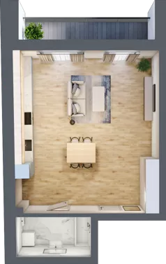 1 pokój, apartament 47,30 m², piętro 4, oferta nr 4_9, New Iron, Łódź, Śródmieście, ul. Andrzeja Struga 22