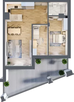 3 pokoje, apartament 76,53 m², piętro 1, oferta nr 1_2, New Iron, Łódź, Śródmieście, ul. Andrzeja Struga 22