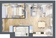 2 pokoje, mieszkanie 46,47 m², piętro 3, oferta nr A.173, Osiedle Fokus Ursus, Warszawa, Ursus, Szamoty, ul. Posag 7 Panien / Gierdziejewskiego