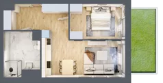 2 pokoje, mieszkanie 50,95 m², parter, oferta nr A.90, Osiedle Fokus Ursus, Warszawa, Ursus, Szamoty, ul. Posag 7 Panien / Gierdziejewskiego