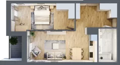 2 pokoje, mieszkanie 52,36 m², piętro 1, oferta nr A.67, Osiedle Fokus Ursus, Warszawa, Ursus, Szamoty, ul. Posag 7 Panien / Gierdziejewskiego