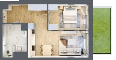 2 pokoje, mieszkanie 49,67 m², parter, oferta nr A.132, Osiedle Fokus Ursus, Warszawa, Ursus, Szamoty, ul. Posag 7 Panien / Gierdziejewskiego