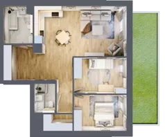 3 pokoje, mieszkanie 77,18 m², parter, oferta nr A.133, Osiedle Fokus Ursus, Warszawa, Ursus, Szamoty, ul. Posag 7 Panien / Gierdziejewskiego