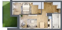 2 pokoje, mieszkanie 52,22 m², parter, oferta nr A.63, Osiedle Fokus Ursus, Warszawa, Ursus, Szamoty, ul. Posag 7 Panien / Gierdziejewskiego