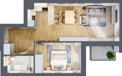 2 pokoje, mieszkanie 51,77 m², piętro 1, oferta nr A.160, Osiedle Fokus Ursus, Warszawa, Ursus, Szamoty, ul. Posag 7 Panien / Gierdziejewskiego