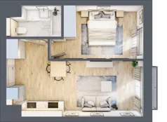 2 pokoje, mieszkanie 38,59 m², piętro 4, oferta nr A.206, Osiedle Fokus Ursus, Warszawa, Ursus, Szamoty, ul. Posag 7 Panien / Gierdziejewskiego