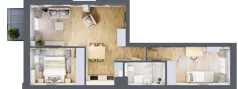 3 pokoje, mieszkanie 56,69 m², piętro 4, oferta nr A.18, Osiedle Fokus Ursus, Warszawa, Ursus, Szamoty, ul. Posag 7 Panien / Gierdziejewskiego