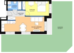2 pokoje, mieszkanie 42,98 m², parter, oferta nr C-02, Królewicza Park, Szczecin, Północ, Niebuszewo-Bolinko, ul. Królewicza Kazimierza