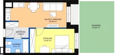 2 pokoje, mieszkanie 39,91 m², parter, oferta nr C-08, Królewicza Park, Szczecin, Północ, Niebuszewo-Bolinko, ul. Królewicza Kazimierza