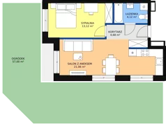 2 pokoje, mieszkanie 42,98 m², parter, oferta nr C-03, Królewicza Park, Szczecin, Północ, Niebuszewo-Bolinko, ul. Królewicza Kazimierza
