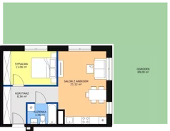 2 pokoje, mieszkanie 44,08 m², parter, oferta nr D-02, Królewicza Park, Szczecin, Północ, Niebuszewo-Bolinko, ul. Królewicza Kazimierza