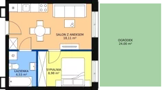 2 pokoje, mieszkanie 31,62 m², parter, oferta nr D-03, Królewicza Park, Szczecin, Północ, Niebuszewo-Bolinko, ul. Królewicza Kazimierza