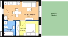 2 pokoje, mieszkanie 31,62 m², parter, oferta nr D-04, Królewicza Park, Szczecin, Północ, Niebuszewo-Bolinko, ul. Królewicza Kazimierza