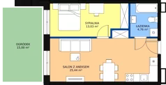 2 pokoje, mieszkanie 43,23 m², parter, oferta nr E-07, Królewicza Park, Szczecin, Północ, Niebuszewo-Bolinko, ul. Królewicza Kazimierza