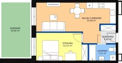 2 pokoje, mieszkanie 42,95 m², parter, oferta nr F-01, Królewicza Park, Szczecin, Północ, Niebuszewo-Bolinko, ul. Królewicza Kazimierza