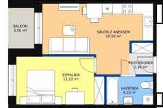 2 pokoje, mieszkanie 39,34 m², piętro 9, oferta nr F-89, Królewicza Park, Szczecin, Północ, Niebuszewo-Bolinko, ul. Królewicza Kazimierza
