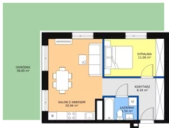 2 pokoje, mieszkanie 43,90 m², parter, oferta nr G-03, Królewicza Park, Szczecin, Północ, Niebuszewo-Bolinko, ul. Królewicza Kazimierza