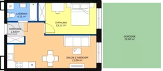 2 pokoje, mieszkanie 42,95 m², parter, oferta nr G-08, Królewicza Park, Szczecin, Północ, Niebuszewo-Bolinko, ul. Królewicza Kazimierza