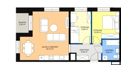 3 pokoje, mieszkanie 59,56 m², piętro 10, oferta nr G-111, Królewicza Park, Szczecin, Północ, Niebuszewo-Bolinko, ul. Królewicza Kazimierza