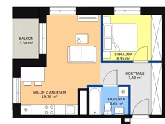 2 pokoje, mieszkanie 39,81 m², piętro 11, oferta nr G-120, Królewicza Park, Szczecin, Północ, Niebuszewo-Bolinko, ul. Królewicza Kazimierza