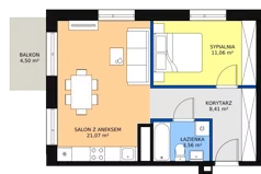 2 pokoje, mieszkanie 44,10 m², piętro 3, oferta nr G-35, Królewicza Park, Szczecin, Północ, Niebuszewo-Bolinko, ul. Królewicza Kazimierza