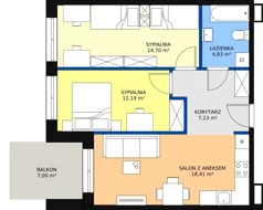 3 pokoje, mieszkanie 57,36 m², piętro 3, oferta nr G-43, Królewicza Park, Szczecin, Północ, Niebuszewo-Bolinko, ul. Królewicza Kazimierza