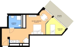 2 pokoje, apartament inwestycyjny 49,90 m², parter, oferta nr 011, Apollo Resort, Świnoujście, Dzielnica Nadmorska, ul. Uzdrowiskowa
