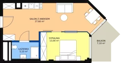 2 pokoje, apartament inwestycyjny 45,70 m², piętro 1, oferta nr 124, Apollo Resort, Świnoujście, Dzielnica Nadmorska, ul. Uzdrowiskowa