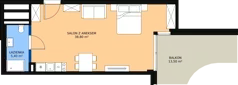 1 pokój, apartament inwestycyjny 44,20 m², piętro 1, oferta nr 133, Apollo Resort, Świnoujście, Dzielnica Nadmorska, ul. Uzdrowiskowa