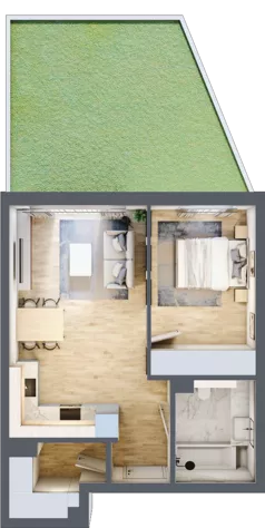 2 pokoje, mieszkanie 47,41 m², parter, oferta nr 50, Apartamenty Home Premium, Ożarów Mazowiecki, ul. Piłsudskiego 6