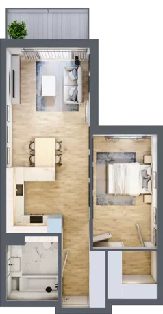 2 pokoje, mieszkanie 56,68 m², piętro 2, oferta nr 28, Apartamenty Home Premium, Ożarów Mazowiecki, ul. Piłsudskiego 6