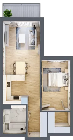 2 pokoje, mieszkanie 56,68 m², piętro 3, oferta nr 39, Apartamenty Home Premium, Ożarów Mazowiecki, ul. Piłsudskiego 6