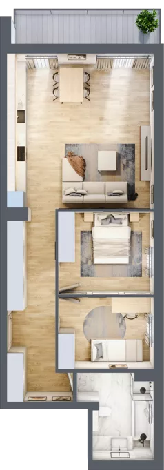 3 pokoje, mieszkanie 73,28 m², piętro 1, oferta nr 62, Apartamenty Home Premium, Ożarów Mazowiecki, ul. Piłsudskiego 6