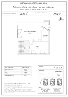 2 pokoje, apartament inwestycyjny 37,01 m², piętro 2, oferta nr 37- Nowa 40, Azyllium, Olsztyn, Gutkowo, ul. Żurawia
