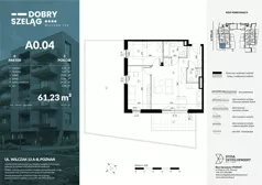 3 pokoje, apartament 61,23 m², parter, oferta nr A0.04, Dobry Szeląg, Poznań, Winogrady, Winogrady, ul. Wilczak 12A