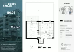 3 pokoje, apartament 70,41 m², parter, oferta nr B0.03, Dobry Szeląg, Poznań, Winogrady, Winogrady, ul. Wilczak 12A