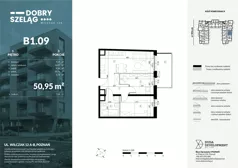 3 pokoje, apartament 50,95 m², piętro 1, oferta nr B1.09, Dobry Szeląg, Poznań, Winogrady, Winogrady, ul. Wilczak 12A
