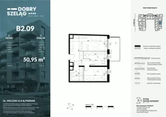 3 pokoje, mieszkanie 50,95 m², piętro 2, oferta nr B2.09, Dobry Szeląg, Poznań, Winogrady, Winogrady, ul. Wilczak 12A