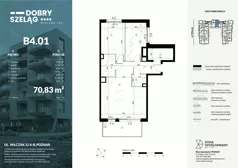 3 pokoje, apartament 70,83 m², piętro 4, oferta nr B4.01, Dobry Szeląg, Poznań, Winogrady, Winogrady, ul. Wilczak 12A