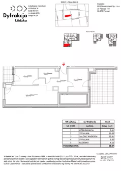 3 pokoje, mieszkanie 58,07 m², piętro 6, oferta nr D208, Dyfrakcja Łódzka, Łódź, Widzew, ul. Wodna 3