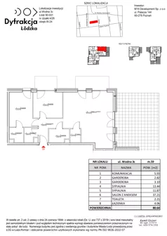 3 pokoje, mieszkanie 80,64 m², piętro 6, oferta nr D213, Dyfrakcja Łódzka, Łódź, Widzew, ul. Wodna 3