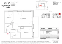 3 pokoje, mieszkanie 63,82 m², piętro 1, oferta nr A004, Dyfrakcja Łódzka, Łódź, Widzew, ul. Wodna 3