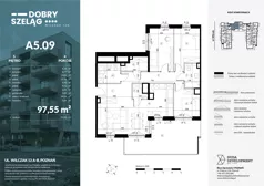 4 pokoje, apartament 97,55 m², piętro 5, oferta nr A5.09, Dobry Szeląg, Poznań, Winogrady, Winogrady, ul. Wilczak 12A