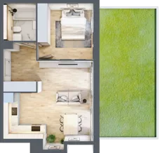 2 pokoje, apartament 44,46 m², parter, oferta nr F5, Nowe Żerniki Bieńkowskiego, Wrocław, Żerniki, Fabryczna, ul. Bieńkowskiego